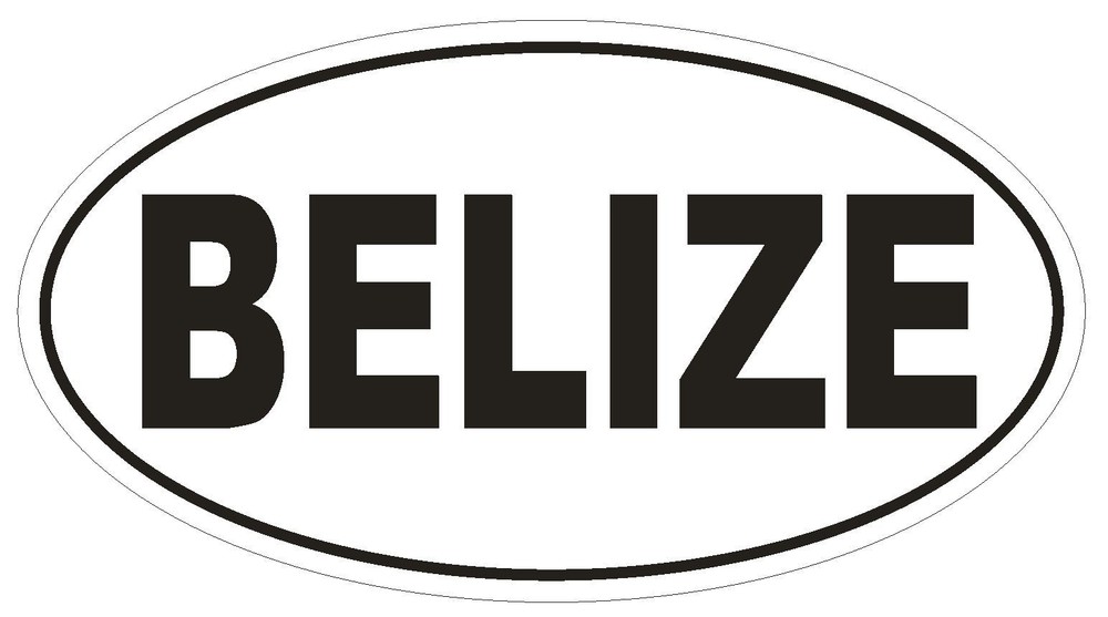 BELIZE Oval Bumper Sticker or Helmet Sticker D2135 Country Euro oval