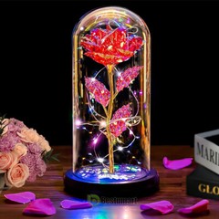 Valentines Day Gifts for Her – Crystal Galaxy Enchanted LED in Glass Rose Gifts