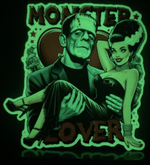 Halloween Sticker Decal Monster Lover Frankenstein Mrs. Hearts GLOW DARK Horror