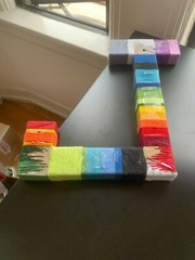 Multi-Colored Rainbow String Wrapped L Alphabet Letter Wall Hanging Art Handmade