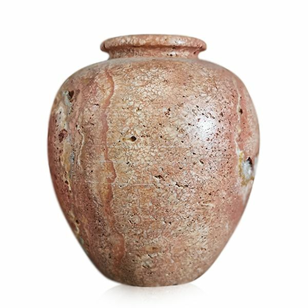 Classic Red Travertine Table Vase Red Travertine Table Vase H.14 cm