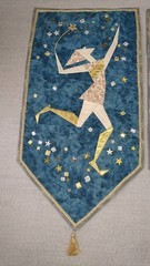 Handmade Patchwork Quilt Tapestry Dancing Couple Starry Sky Japan One of a Kind