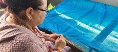 Cashmere Blanket «Sahara» – Handcrafted from Nepal, Cuddle Throw, Plaid, Travel