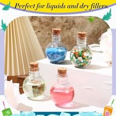 25 Pa 1oz Plastic Mini Pot Bottles with Corks, Small Sand Art