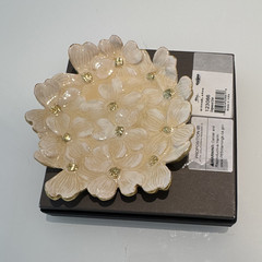 Michael Aram-Cream & Gold Floral Flower-Shaped Resin Decorative Plate, 123066