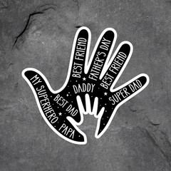 Dad Sticker Vinyl Decal Best Dad Handprint Papa Father Family Gift