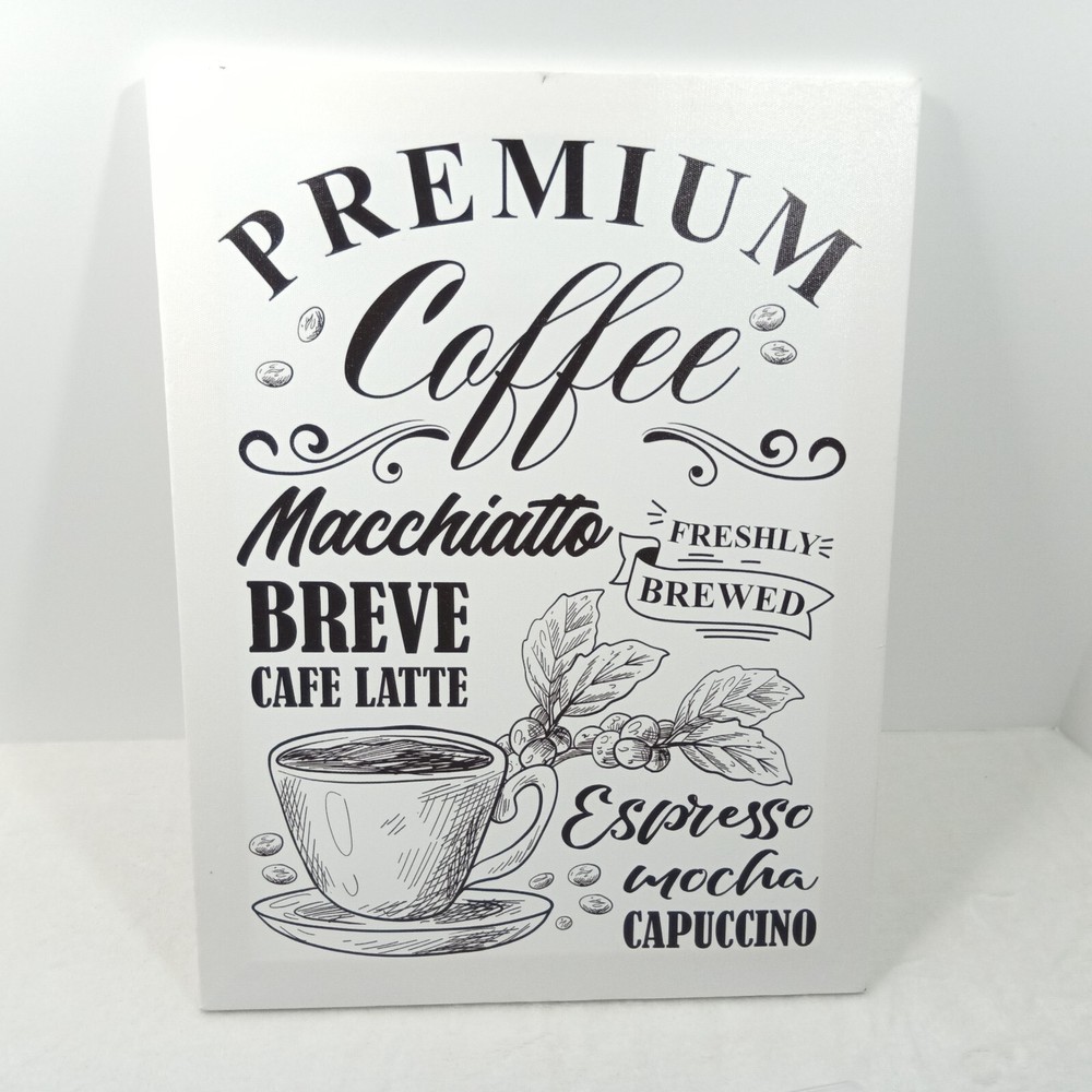 Coffee Wall Art Canvas Decor Vintage Look Kitchen Prints Cup Latte Cafe