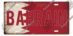 Bahrain Flag Decorative License Metal Plate Vintage Travel Sign Wall Tin Plaque