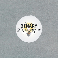 Binary It’s As Easy As 01 10 11 Computer Science Sticker #5486