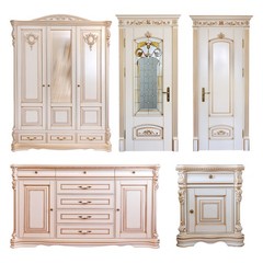 5pcs Wood Appliques Onlays for Furniture 27.5cm and 4pcs 8cm Length