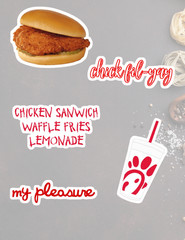 Chick Fil A 5pc Food Sticker Pack