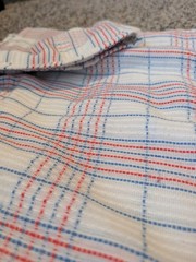 Vintage Sears Picnic Blanket Woven Red White Blue 4th Of July Summer Cottagecore