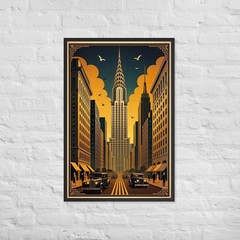 Chrysler Building New York Art Deco Poster Vintage City Wall Art Print