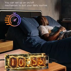 Nixie Tube Clock Digital LED Clock Glow Tube Clock 4-bit IN-12 Decoration Gift