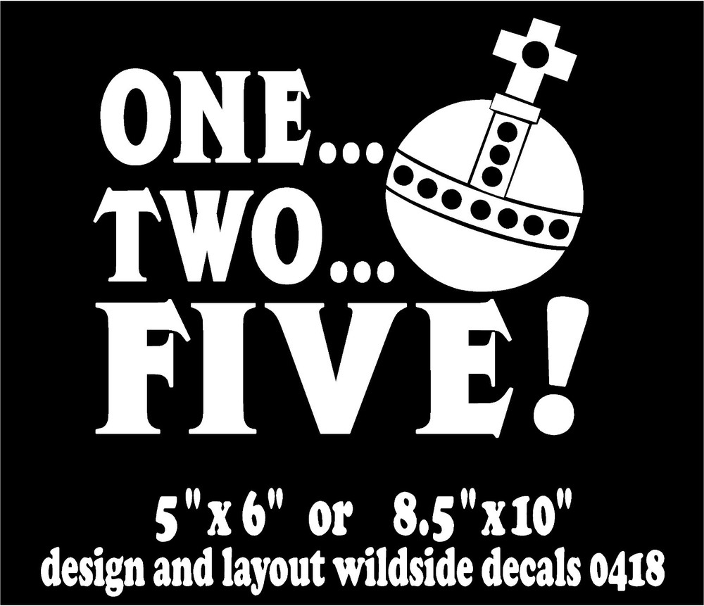Monty Python Quote Decal One Two Five Holy Hand Grenade funny vinyl car sticker