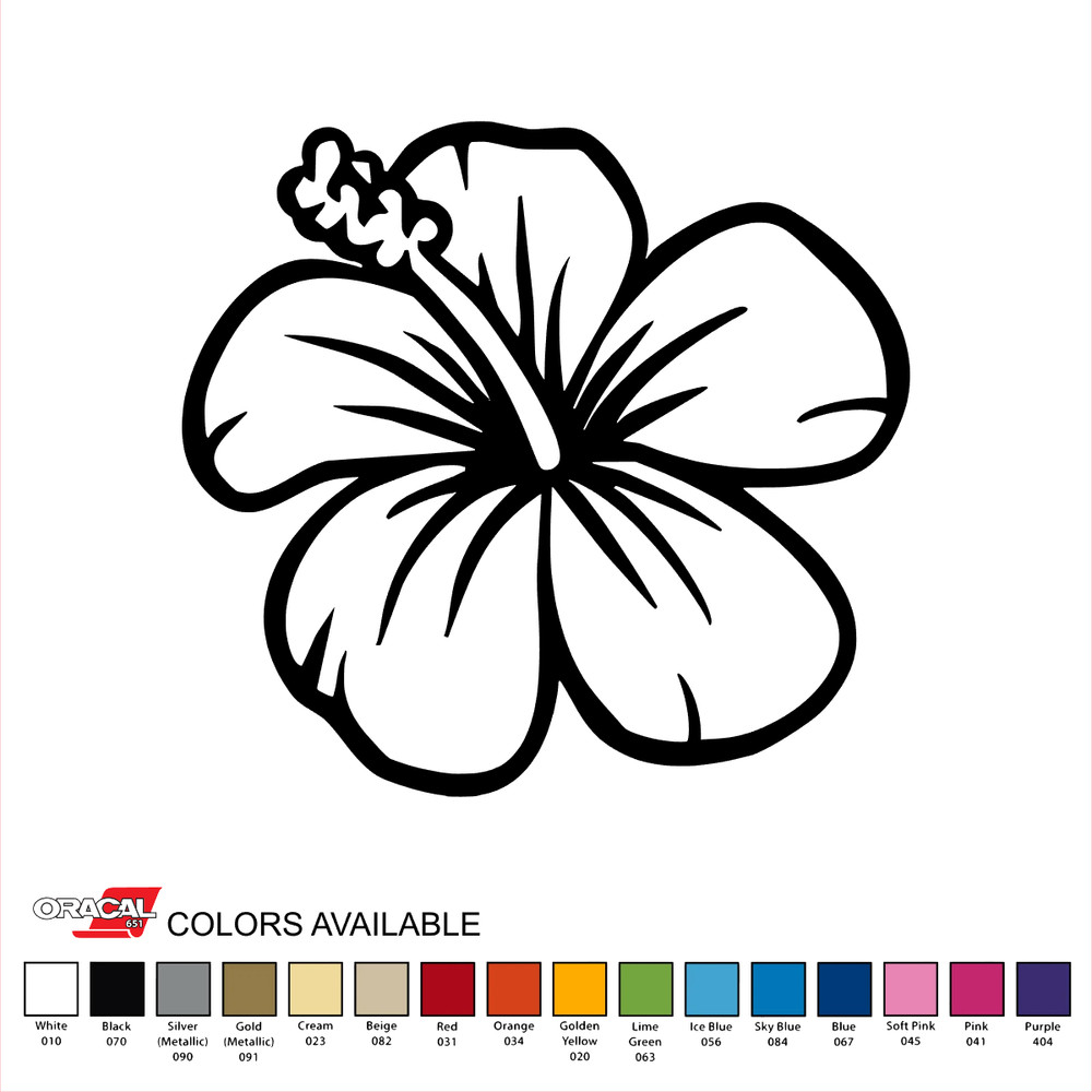 Hibiscus Hawaiian Flower Die Cut Permanent Sticker Vinyl Decal 4″ CHOOSE COLOR