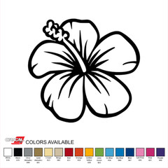 Hibiscus Hawaiian Flower Die Cut Permanent Sticker Vinyl Decal 4″ CHOOSE COLOR