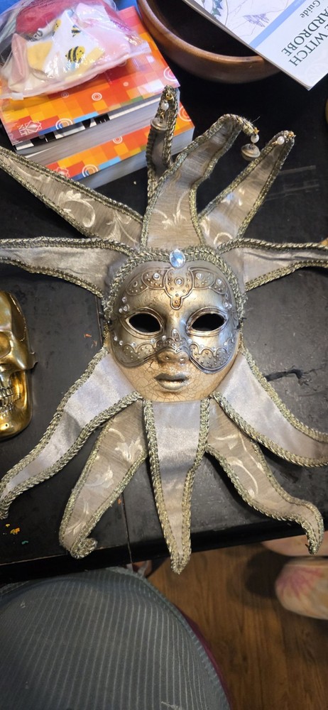 Venetian Mardi Gras Sun Jester Mask Wall Decor New Orleans Large Decorative Mask
