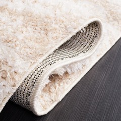 SAFAVIEH Lindsay Shag Collection Runner Rug – 2’2″ x 8′, Beige & Ivory, Moder…