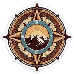 Compass North South – Vinyl Decal Sticker – Car Window Laptop – ebn11937