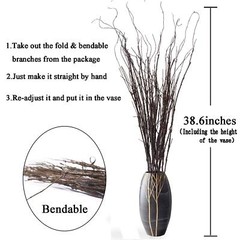 FeiLix 10PCS Lifelike Curly Willow Branches Decorative Dried Artificial Twigs…