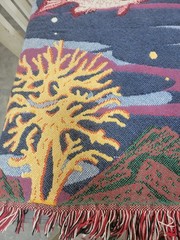 Goodwin Weavers Decorative Throw Blanket ocean Fish Grouper Octopus 1994 Beach