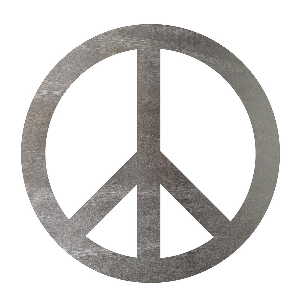 Peace Sign Steel Cutout Shape, Raw Metal Wall Art and Craft Supply