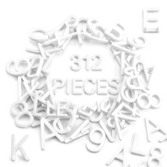 312 PCS 1 Inch White Plastic Letter Board Letters Numbers Replacement Set