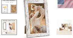 Versatile 4×6 Picture Frame – Distressed White Rustic Design for Any Occasion