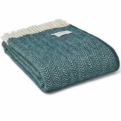 TWEEDMILL TEXTILES 100% Wool Sofa British Blanket Rug DUNE EMERALD GREEN THROW