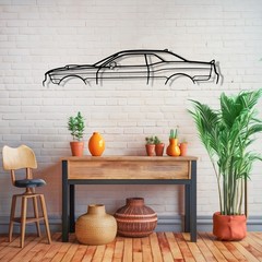 Challenger Scatpack Classic Silhouette Metal Wall Art, Metal Car Wall Art