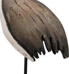 Crane Decor Nautical Sea Bird Sculpture Statue Solid Wood Coastal Table Decor