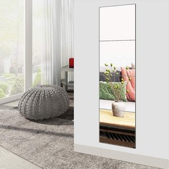 Versatile 2″x2″ Frameless Glass Mirror Tiles – 4pcs for Home & Gym Decor