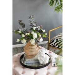 D9.1×9.8″ Tiered Geometric Amber Luster Clear Vase