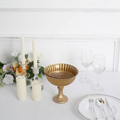 Gold 7 in Metal Compote VASE Roman Style Flower Pedestal Pot Party Decorations