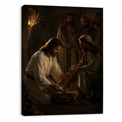 Jesus Washing Feet Canvas Art Christian Wall Decor Custom Religious Photo Gift