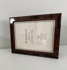 NEW Natalini Handmade 5 x 7″ Italy Lacquer Photo Picture Frame Brown Wood Modern
