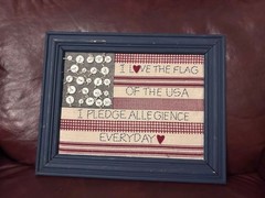 Handmade Framed Flag «I Love The Flag of the USA, I Pledge Allegiance Everyday»