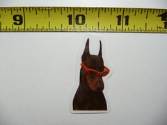 FUNNY DOG SMALL STICKER DECAL AX164 TECHNO DOBERMAN SIZE FUN HI PET