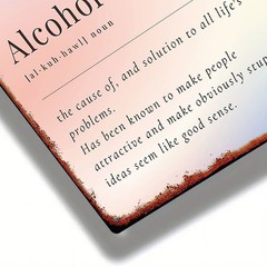 Metal Alcohol Sign 8×12 Inches Home Decor