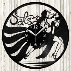 Salsa Dance Skates Vinyl Record Wall Clock Decor Handmade 1780