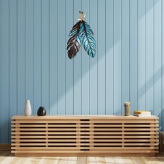 Rustic Metal Feathers Wall Hanging – Southwest Boho Chic Décor 12×20