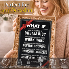 Dare to Dream Big Motivational Wall Art Framed Poster 11×17 Inspirational Quote