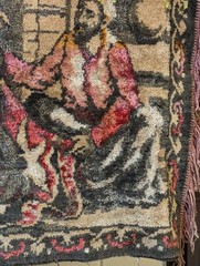 Vintage Tapestry Wall Hanging Sultan Turkish Moroccan Velvet 66×46″