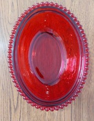 Red Glass «Hen on Nest» Covered Dish 5 1/2 In Tall 7 In Long NEW