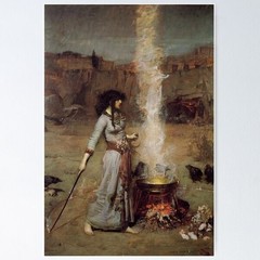 RARE! John William Waterhouse – The Magic Circle Premium Poster
