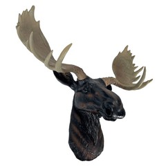 Zeckos Rustic Moose Head Bust Wall Sculpture 20x23in Brown Cabin Lodge Decor