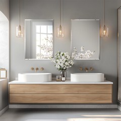 Frameless Rectangle Bathroom Vanity Wall Mirror Beveled Edge Shatterproof Mirror