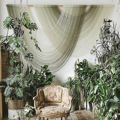 Macrame Wall Hanging Boho Wall Decor Tapestry Dip Dyed Ombre Moss Green