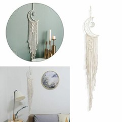 Moon Star Macrame Woven Wall Hanging Tapestry Boho Chic Bohemian Home Art Decor